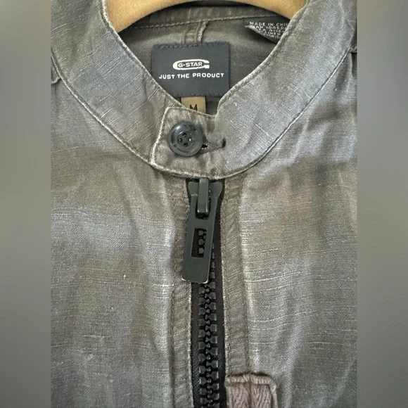 G Star Grey Linen Bomber Jacket size Medium - Picture 15 of 15